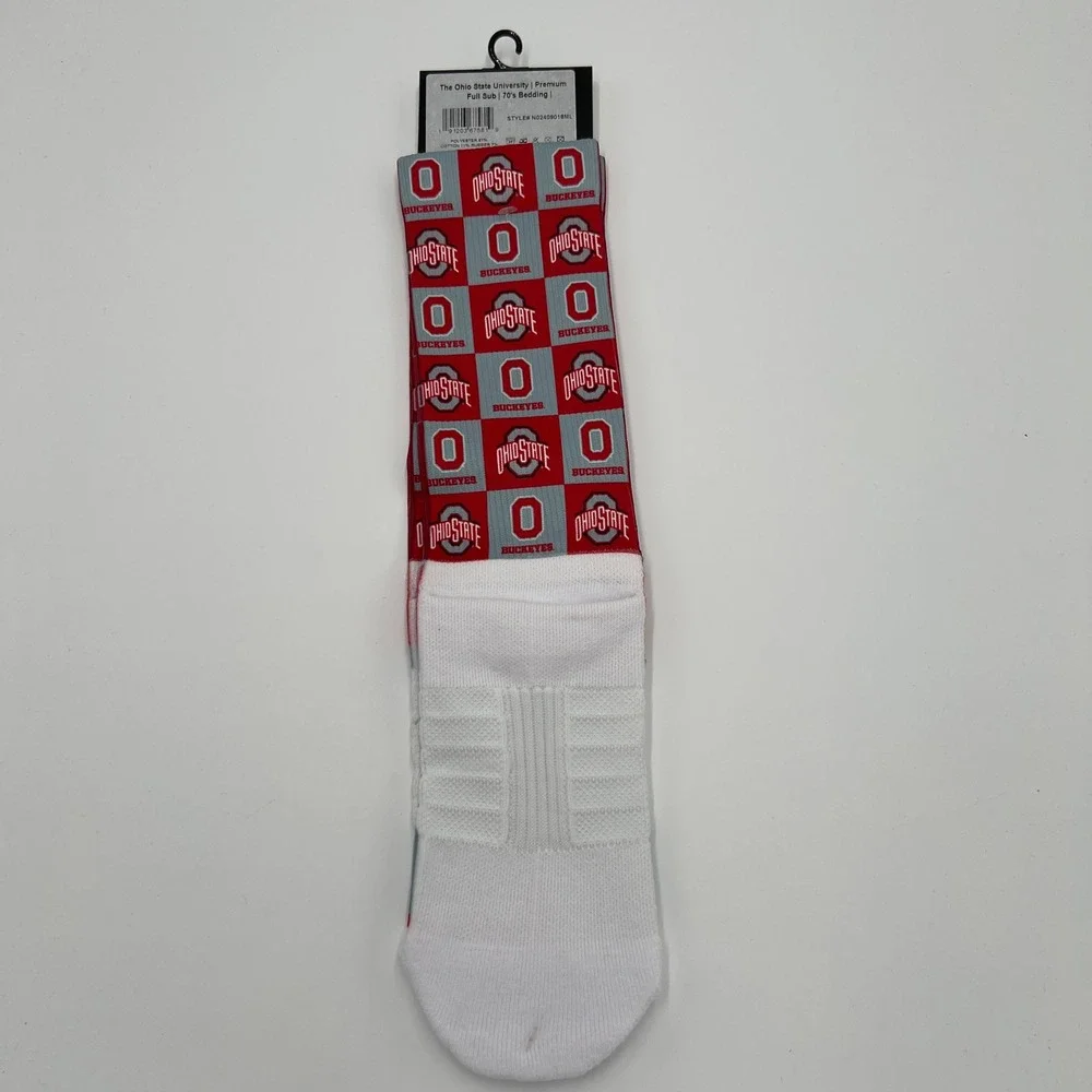 Strideline Ohio‎ State Buckeyes Crew Socks M/L Red Grey 70s NCAA